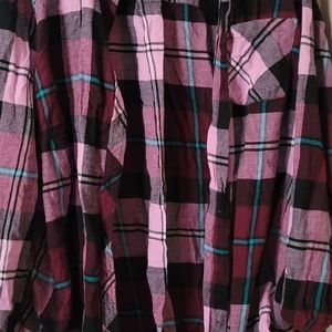 Plaid Stripe Purple Button Up Blouse 😎